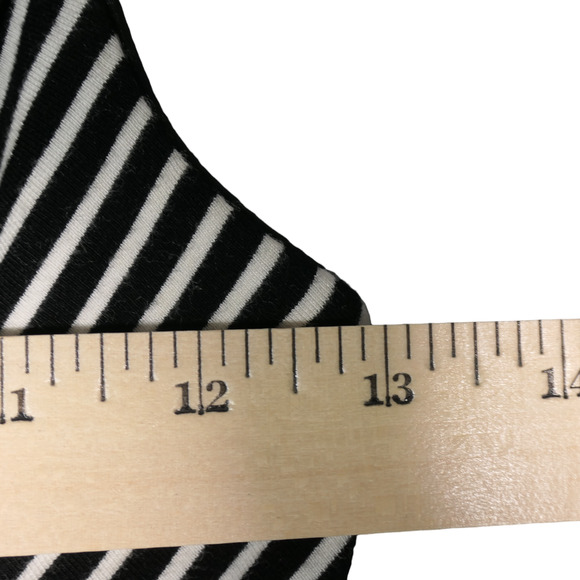 Banana Republic Dress Womens Size 2 Black White Diagonal Stripe Fit and Flare - Picture 7 of 11